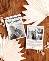 Christmas Card Template, Newspaper Christmas Card, Modern Wedding Thank You Card, Wedding Photo Thank You Card, Newspaper Holiday Card, N2