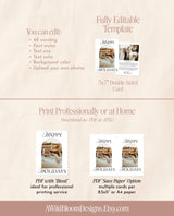 Christmas Card Template, Newspaper Christmas Card, Modern Wedding Thank You Card, Wedding Photo Thank You Card, Newspaper Holiday Card, N2