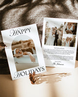 Christmas Card Template, Newspaper Christmas Card, Modern Wedding Thank You Card, Wedding Photo Thank You Card, Newspaper Holiday Card, N2