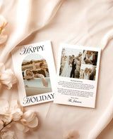 Christmas Card Template, Newspaper Christmas Card, Modern Wedding Thank You Card, Wedding Photo Thank You Card, Newspaper Holiday Card, N2