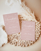 Winter Baby Shower Invitation, Modern Pink Girl Baby Shower, A Little Snowflake is the Way, Winter Wonderland Shower, Editable Template W2