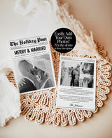 Christmas Card Template, Newspaper Christmas Card, Modern Wedding Thank You Card, Wedding Photo Thank You Card, Newspaper Holiday Card, N2
