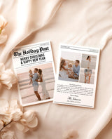 Christmas Card Template, Newspaper Christmas Card, Modern Holiday Card, The Holiday Post, Family Christmas Card, Newspaper Holiday Card, N2