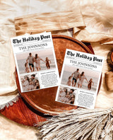 Christmas Card Template, Newspaper Christmas Card, Modern Holiday Card, The Holiday Post, Family Christmas Card, Newspaper Holiday Card, N2