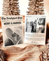 Christmas Card Template, Newspaper Christmas Card, Modern Wedding Thank You Card, Wedding Photo Thank You Card, Newspaper Holiday Card, N2