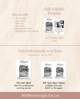 Christmas Card Template, Wedding Photo Thank You Card, Newspaper Christmas Card, Modern Wedding Thank You Card, Newspaper Holiday Card, N2