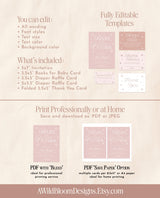 Winter Baby Shower Invitation, Modern Pink Girl Baby Shower, Baby It's Cold Outside, Winter Wonderland Baby Shower, Editable Template W2