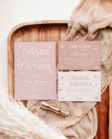 Winter Baby Shower Invitation, Modern Pink Girl Baby Shower, Baby It's Cold Outside, Winter Wonderland Baby Shower, Editable Template W2