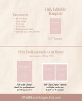 Winter Baby Shower Invitation, Modern Pink Girl Baby Shower, A Little Snowflake is the Way, Winter Wonderland Shower, Editable Template W2