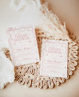 Winter Baby Shower Invite, A Little Snowflake is on the Way, Modern Pink Girl Baby Shower, Winter Wonderland Shower, Editable Template W2