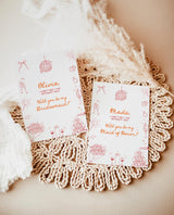 Bridesmaid Proposal Card, Hand Drawn Bridesmaid Proposal Card, Bow Bridesmaid Proposal Template, Will You Be My Bridesmaid, Whimsical, H1