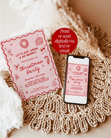 Christmas Party Invitation, Holiday Party Invite, Hand Drawn Christmas Invitation, Boho Christmas Party Invite, Editable Template, H1