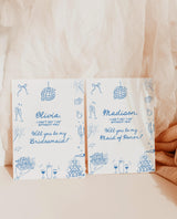 Bridesmaid Proposal Card, Hand Drawn Bridesmaid Proposal Card, Will You Be My Bridesmaid, Bow Bridesmaid Proposal Template, H1