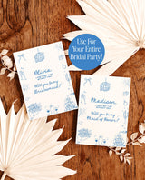 Bridesmaid Proposal Card, Hand Drawn Bridesmaid Proposal Card, Will You Be My Bridesmaid, Bow Bridesmaid Proposal Template, H1