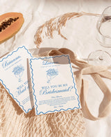 Bridesmaid Proposal Card Template, Bridesmaid Card, Will You Be My Bridesmaid, Wavy Border, Bow Proposal, Bouquet Bridesmaid Proposal, H1