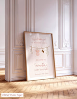 Girl Clothesline Baby Shower Welcome Sign