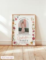 Wildflower Graduation Party Photo Welcome Sign