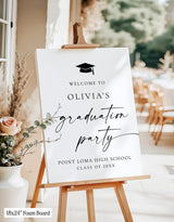Graduation Party Welcome Sign | Modern Minimalist Theme - Printed Sign by Wild Bloom Design Studio