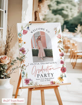 Wildflower Graduation Party Photo Welcome Sign