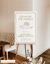 Fresh Off the Market Bridal Shower Welcome Sign