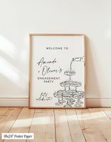 Champagne Tower Engagement Party Welcome Sign