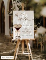 A Tini Bit Older Birthday Party Welcome Sign - mockup display