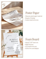 Champagne Tower Rehearsal Dinner Welcome Sign