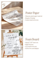 Engagement Party Welcome Sign | Minimalist Modern Champagne Tower - alternate view