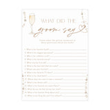 What Did the Groom Say Bridal Shower Game | Pearls and Prosecco - styled photo