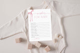 Wishes for Baby Card Baby Shower Card | Pink Bow - close-up detail