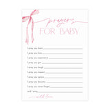 Prayers for Baby Card Baby Shower Card | Pink Bow - alternate view