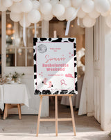 Cowgirl Disco Bachelorette Welcome Sign | Nashville Rodeo Bach - detail view