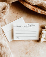 Advice and Wishes Card for New Parents | Minimalist Baby Shower With Envelopes - Printed Game by Wild Bloom Design Studio