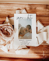 Photo Save the Date with Envelopes | Boho Minimalist Save Our Date - detail view