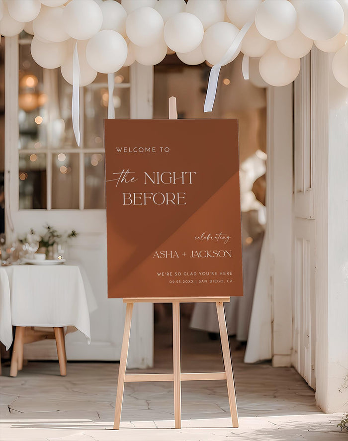 Terracotta Wedding Welcome Sign — Rehearsal Dinner