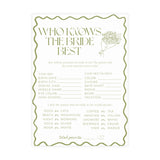 Who Knows the Bride Best Bridal Shower Game - Fresh Off the Market