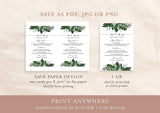 Tropical Wedding Menu Template | Palm Leaf Menu Card