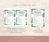 Editable Finish the Sentence Game Template | Fun Bachelorette Party Game