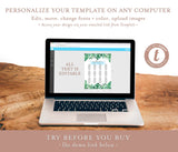 Tropical Editable Seating Chart Sign | Printable Seat Arrangement Watercolor Leaves Wedding Poster