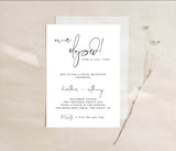 Editable Elopement Party Invite Template | Minimal Calligraphy