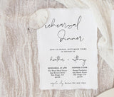 Minimal Rehearsal Dinner Editable Invitation Template | Wedding Rehearsal Invite