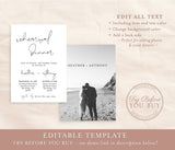 Minimal Rehearsal Dinner Editable Invitation Template | Wedding Rehearsal Invite