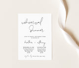 Minimal Rehearsal Dinner Editable Invitation Template | Wedding Rehearsal Invite