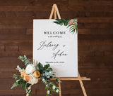 Tropical Greenery Wedding Welcome Sign | Printable Tropical Shower Poster