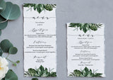 Tropical Wedding Menu Template | Palm Leaf Menu Card 