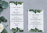 Tropical Wedding Menu Template | Palm Leaf Menu Card
