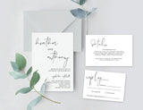 Minimal Wedding Invitation Suite Template | Minimalist Wedding Invite