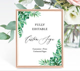 Tropical Custom Sign Template | Tropical Baby Shower Sign