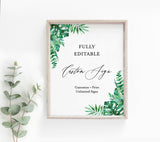 Tropical Custom Sign Template | Tropical Baby Shower Sign
