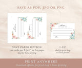 Editable Advice Card Template | Well Wishes for Bride & Groom
